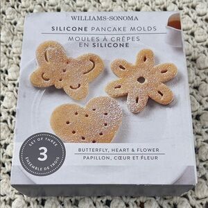 Williams Sonoma Silicone Pancake Molds - Butterfly, Heart, Flower BN